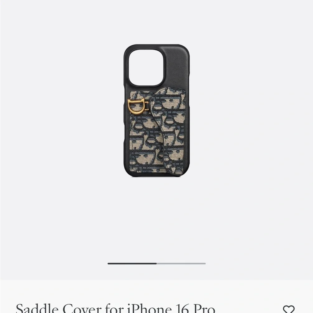 Dior OBLIQUE JACQUARD BLUE GRAINED CALFSKIN IPhone Case with Gold Chain